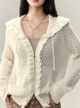 Lace Hollow Knit Jacket – Off-White